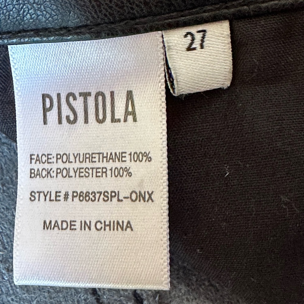 Pistola Aline High Rise Skinny Faux Leather Pants in Onyx size 27 - Picture 5 of 12